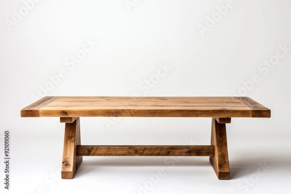 Fototapeta generated illustration of wooden coffee table isolated on a white background