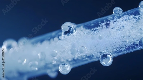 Fototapeta Detailed Close-up of Ice Core Sample Revealing Trapped CO2 Bubbles for Climate Studies