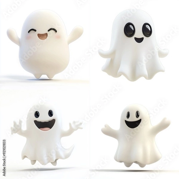 Fototapeta 3D Cartoon Cute Funny Ghost