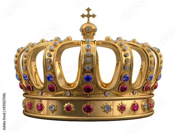 Fototapeta Royal crown isolated . Ai generated image.