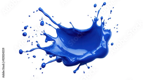Fototapeta realistic blue paint splash isolated on transparent and white background