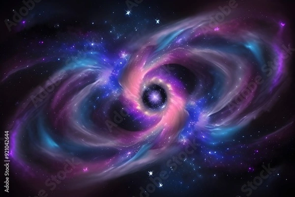 Fototapeta Swirlin dynamic vortex of cosmic energy background with vibrant shades