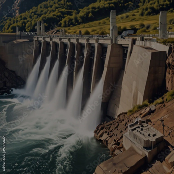 Obraz dam in the mountains