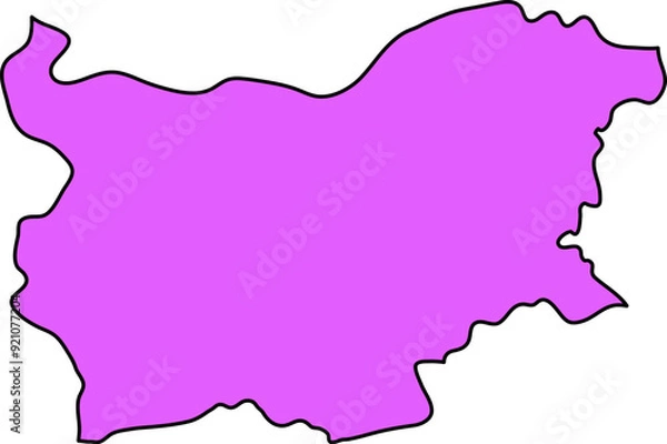 Fototapeta Bulgaria simple vector map silhouette.