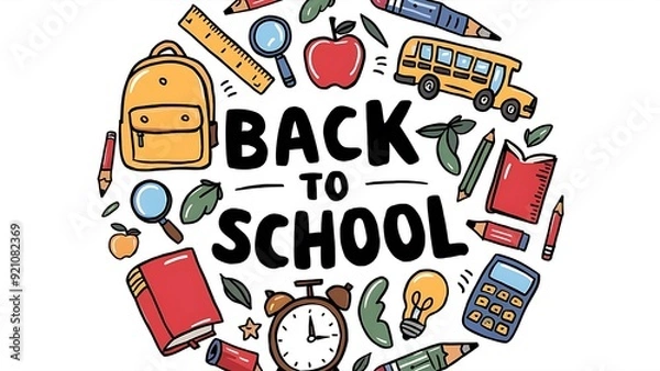 Fototapeta Back to school background design -poster, Vector illustration, image, background-back to school