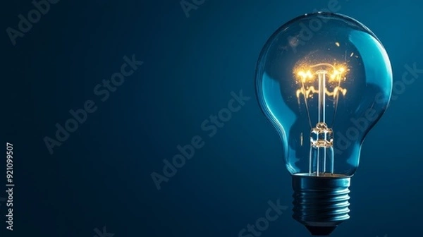 Fototapeta Light bulb with an idea inside, symbolizing the power and brilliance of innovative thinking