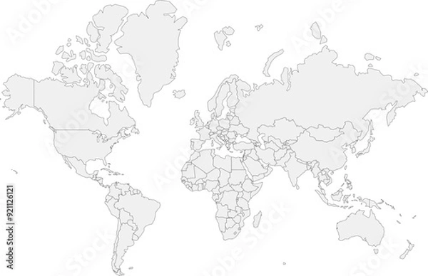 Fototapeta vector map of the world with borders