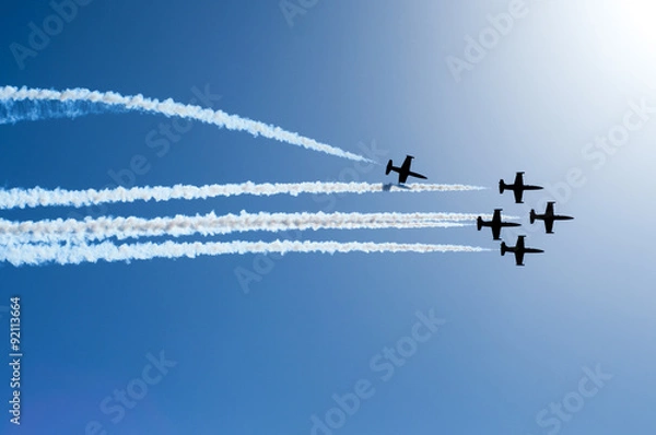 Fototapeta Fighter jets flying in formation