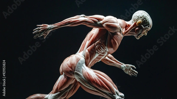 Obraz human skeletal muscles and the complex system of power and precision in motion.
