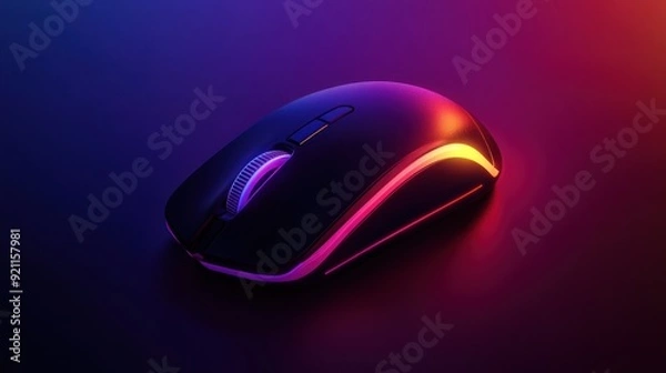 Fototapeta Gaming Mouse with RGB Lighting