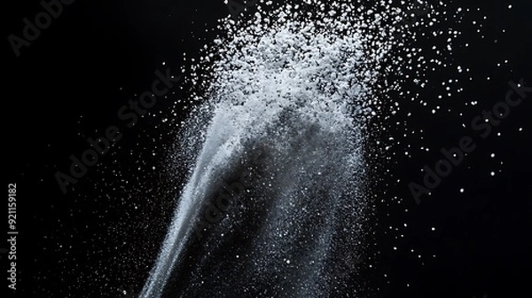 Obraz Illuminated Nutritional Powder Dissolving in Dark Atmosphere - Health and Wellness Concept for Supplements and Hydration