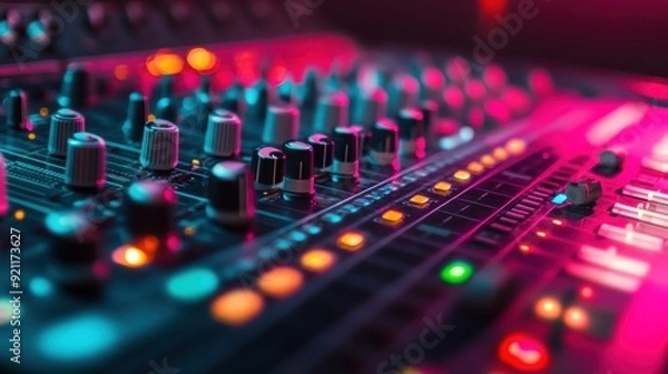 Fototapeta Closeup of a Sound Mixer