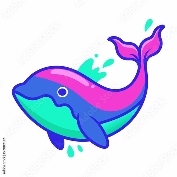 Obraz Whale logo design vector art Illustration
