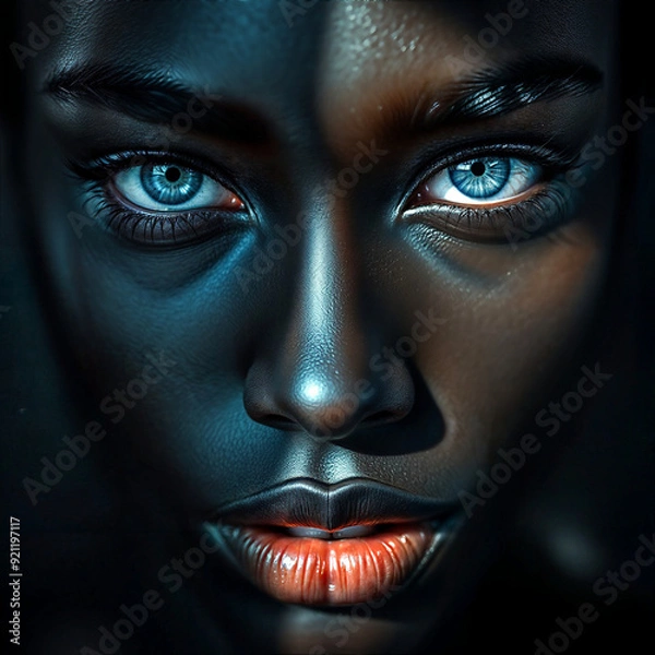 Fototapeta Afro Majesty: Regal RAfro Majesty: Regal Radiance in a Retro Selfie adiance in a Retro Selfie	