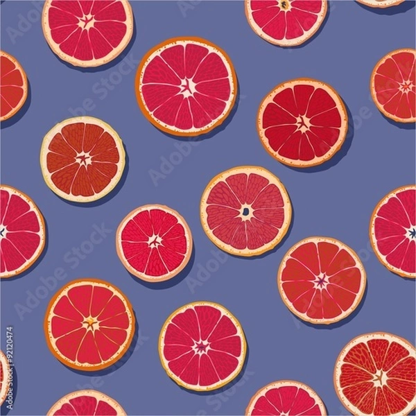 Obraz Blood Orange Slices Seamless Pattern