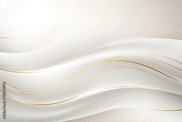 Obraz Abstract white background with golden lines.