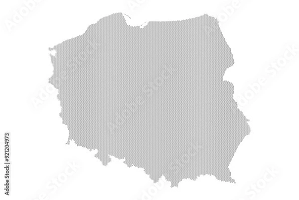 Fototapeta Poland map with dotted pattern vector illustration