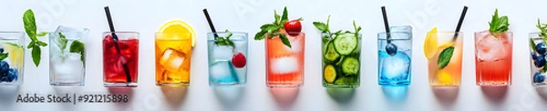 Fototapeta Mocktails and Non-Alcoholic Beverages: Fun Alternatives for All Ages.Mocktails and non-alcoholic beverages offer a delightful range of flavors and experiences without the alcohol. Perfect for all ages