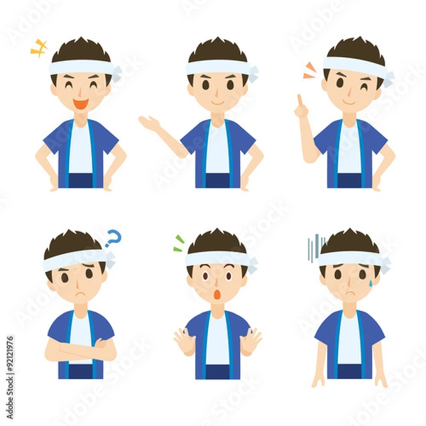 Fototapeta 男性　市場　表情　ポーズ