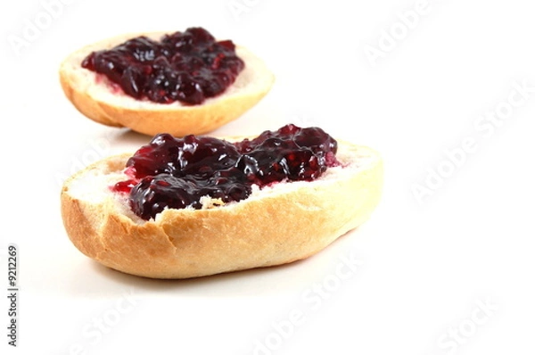 Obraz bap with jam isolated on white background