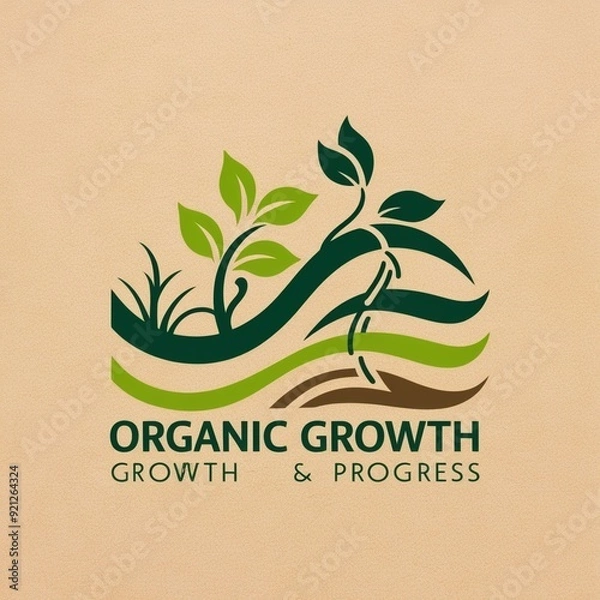 Fototapeta Organic growth logo