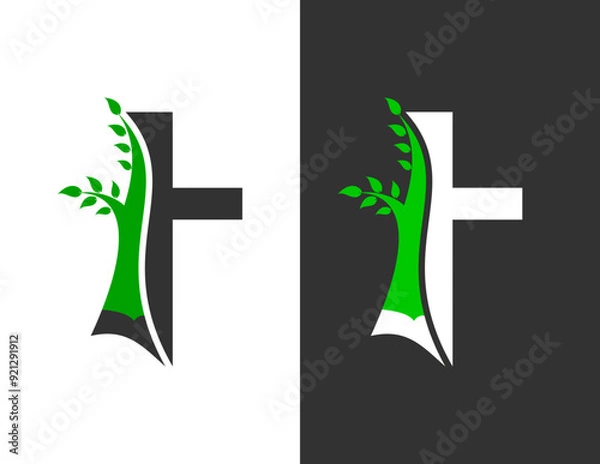 Obraz T text Agro Logo Design