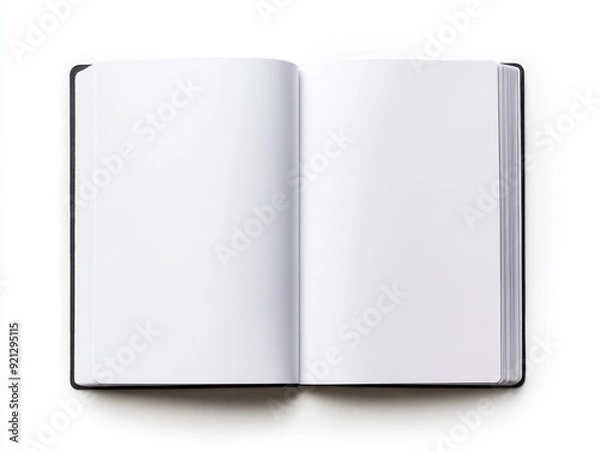 Fototapeta Open Blank Notebook Isolated on White Background