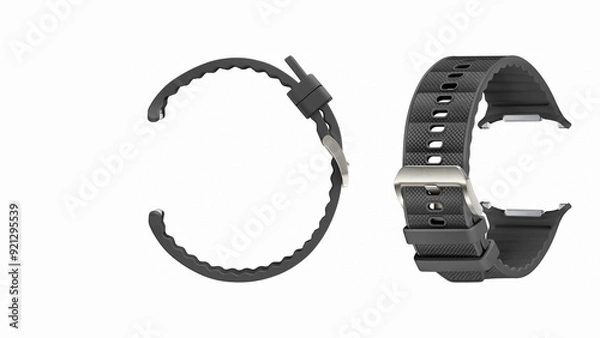 Fototapeta Closeup of smartwatch bands, isolated on white background.