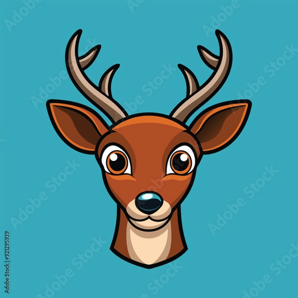 Fototapeta  white illustration of a stags head perfect for adding a touch of nature and elegance to your designs