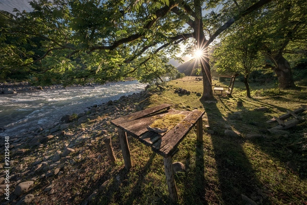 Fototapeta Sunny Meadow By The River