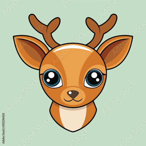 Fototapeta  white illustration of a stags head perfect for adding a touch of nature and elegance to your designs