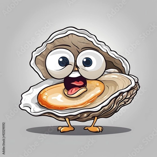 Fototapeta funny oysters cartoon, generative ai