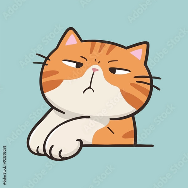 Obraz Vector Illustration of Cute Cartoon Cat Characters on Isolated Background