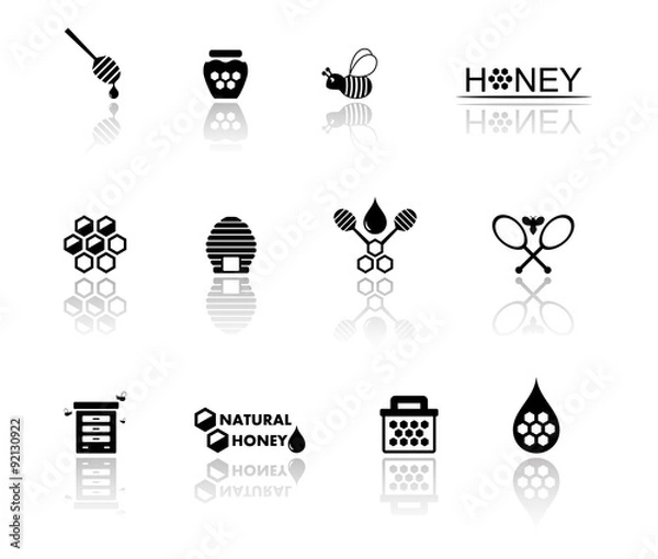 Obraz honey icon set