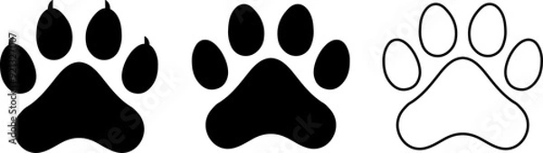 Obraz Set of different animal paw