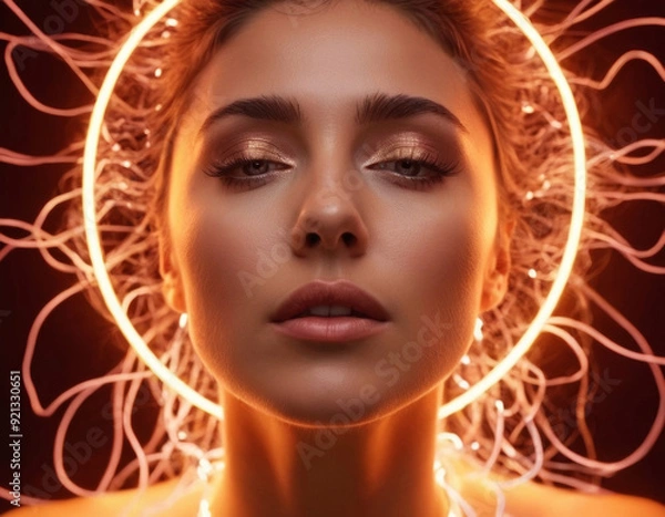 Fototapeta Neural Connection: A Cyberpunk Vision of the Future