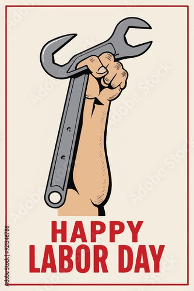 Obraz A poster for the day Happy labor day poster illustrations.Premium vector happy labor day