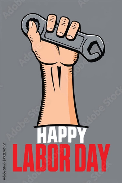 Obraz A poster for the day Happy labor day poster illustrations.Premium vector happy labor day