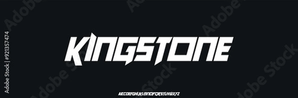 Fototapeta Digital modern alphabet font. Creative abstract urban, futuristic, fashion, sport, minimal technology typography. Simple vector illustration with number 