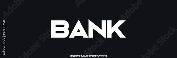 Fototapeta Digital modern alphabet font. Creative abstract urban, futuristic, fashion, sport, minimal technology typography. Simple vector illustration with number 