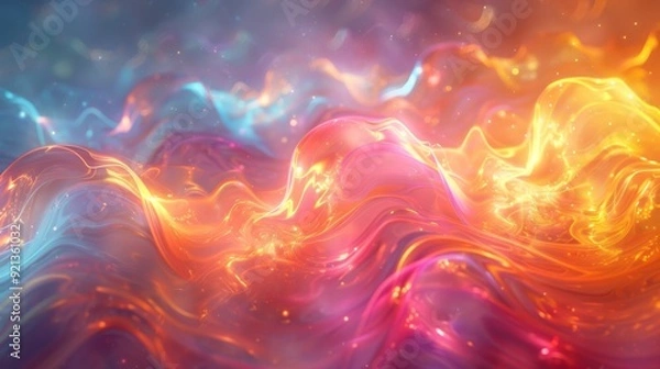 Obraz Surreal Light Waves: Light waves rendered in surreal forms, using a spectrum of bright colors to create a sense of movement and energy.