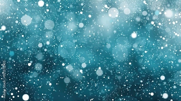 Obraz A blue sky with snowflakes falling on it