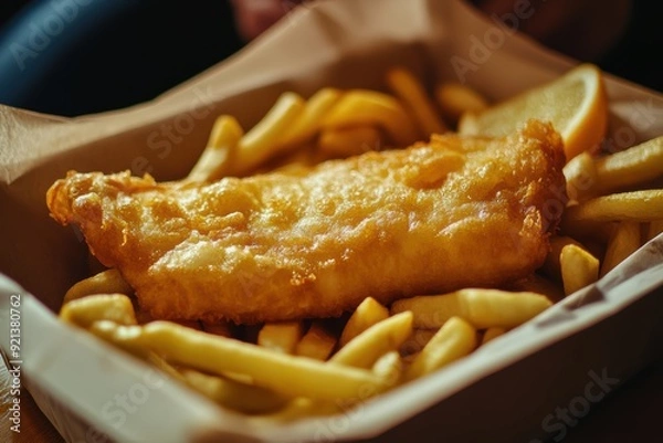 Obraz Closeup of fish and chips