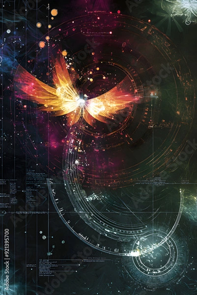 Obraz Emergence of Embodied AGI - Metamorphic Artificial General Intelligence Abstract Visualization