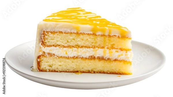 Fototapeta lemon ricotta cake with multiple layers, Transparent background