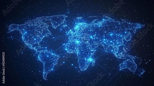 Fototapeta digital world map