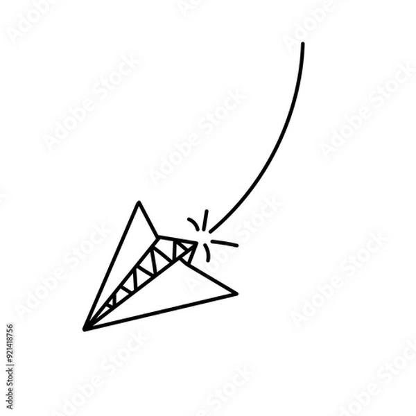 Fototapeta Hand drawn, handmade paper airplane - EPS Vector