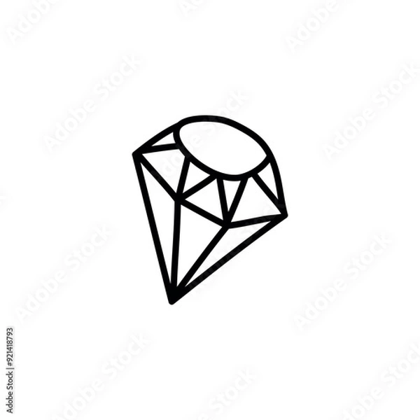Fototapeta Hand drawn, handmade diamond - EPS Vector 