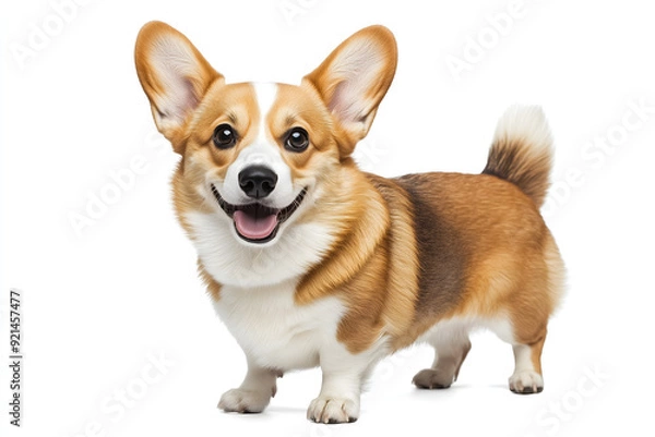 Fototapeta Corgi on a White Background