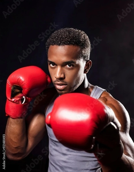 Obraz A man wearing boxing gloves